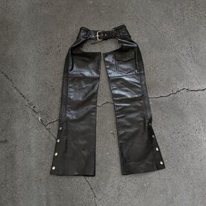 Vintage Black Leather Chaps XS